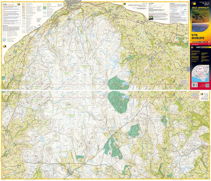 Carte de randonnée - Dartmoor Nord XT40 | Harvey Maps - Ultramap carte de randonnée Harvey Maps 