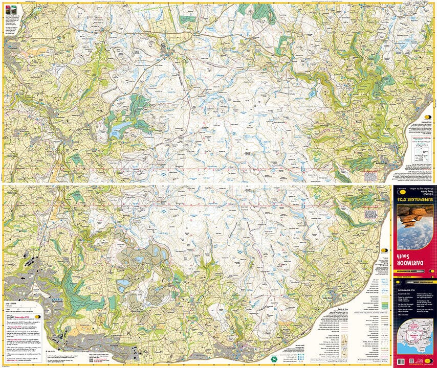 Carte de randonnée - Dartmoor Sud XT25 | Harvey Maps - Superwalker maps carte de randonnée Harvey Maps 