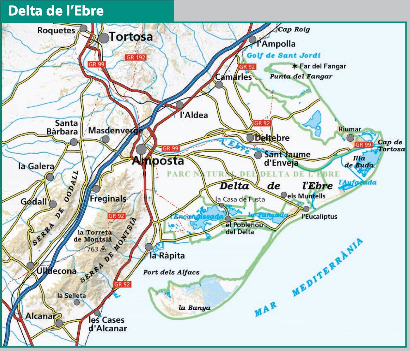 Carte de randonnée - Delta de l’Ebre & Serra de Montsià | Alpina carte de randonnée Editorial Alpina