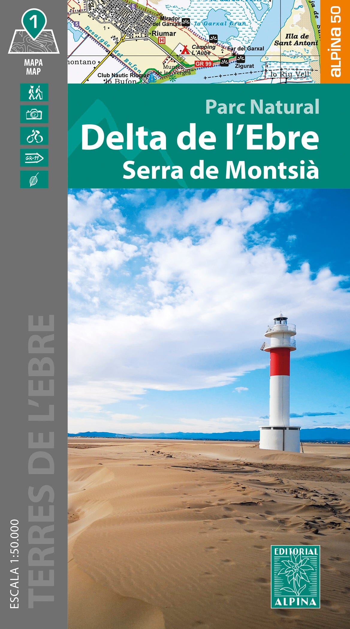Carte de randonnée - Delta de l’Ebre & Serra de Montsià | Alpina carte de randonnée Editorial Alpina