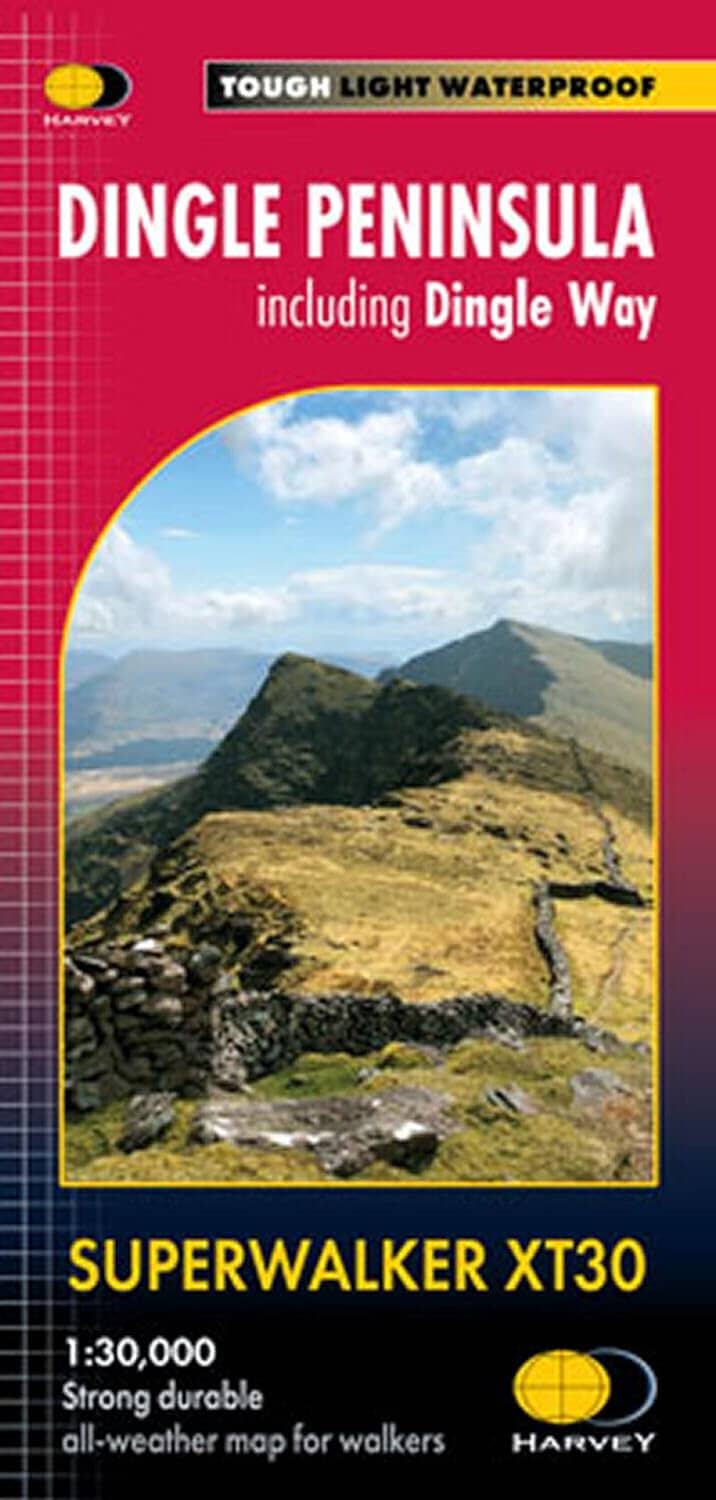 Carte de randonnée - Dingle Peninsula, including Dingle Way XT30 | Harvey Maps - Superwalker maps carte de randonnée Harvey Maps