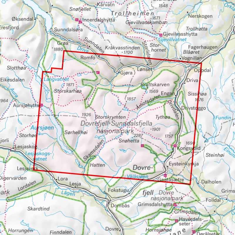 Carte de randonnée - Dovrefjell (Norvège) | Calazo - 1/50 000 carte de randonnée Calazo