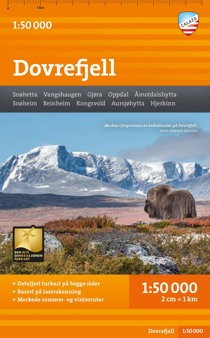 Carte de randonnée - Dovrefjell (Norvège) | Calazo - 1/50 000 carte pliée Calazo 