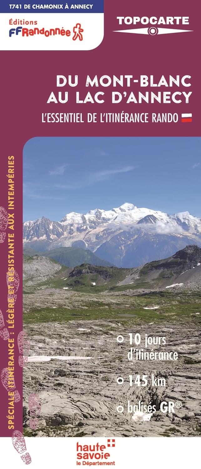 Carte de randonnée - Du Mont-Blanc au lac d'Annecy | FFRandonnée carte de randonnée FFR - Fédération Française de Randonnée 