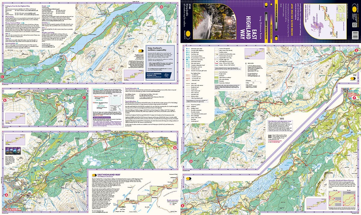 Carte de randonnée - East Highland Way XT40 | Harvey Maps - National Trail maps carte de randonnée Harvey Maps 