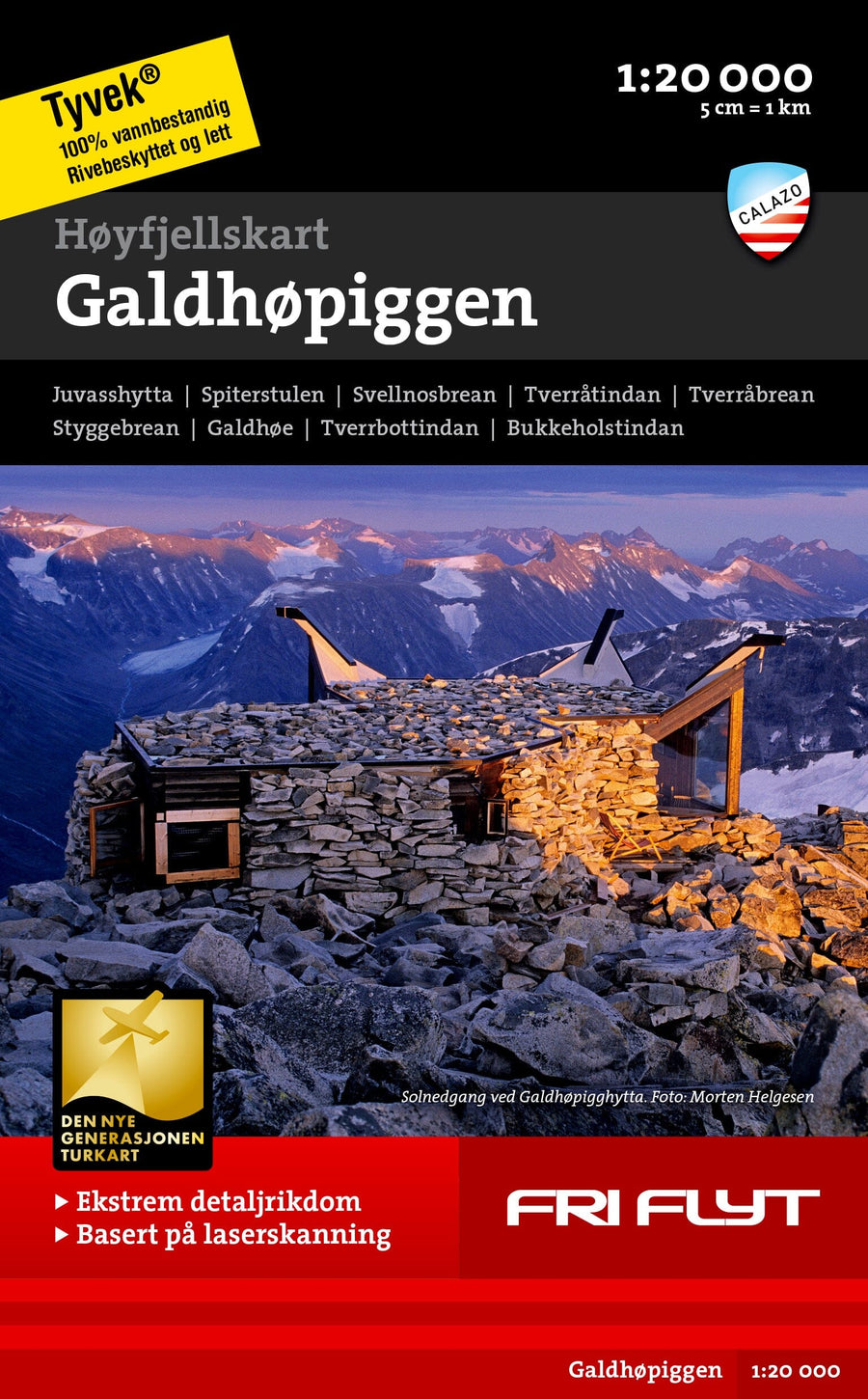Carte de randonnée en montagne - Galdhøpiggen (Norvège) | Calazo - Høyfjellskart carte pliée Calazo 