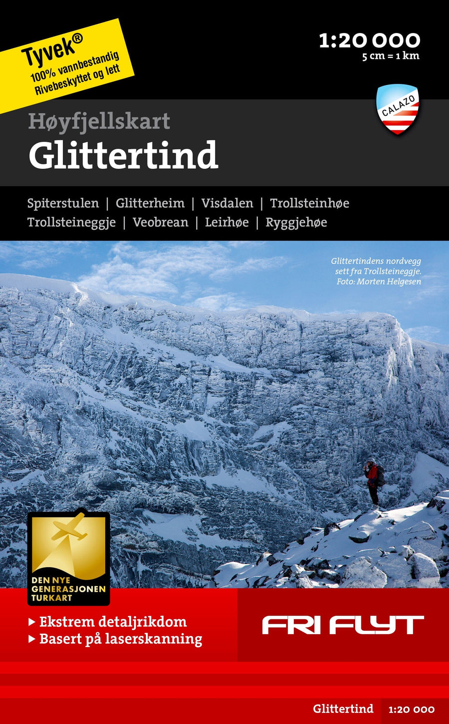 Carte de randonnée en montagne - Glittertind (Norvège) | Calazo - Høyfjellskart carte pliée Calazo 