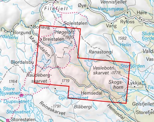 Carte de randonnée en montagne - Hemsedal (Norvège) | Calazo - Høyfjellskart carte de randonnée Calazo