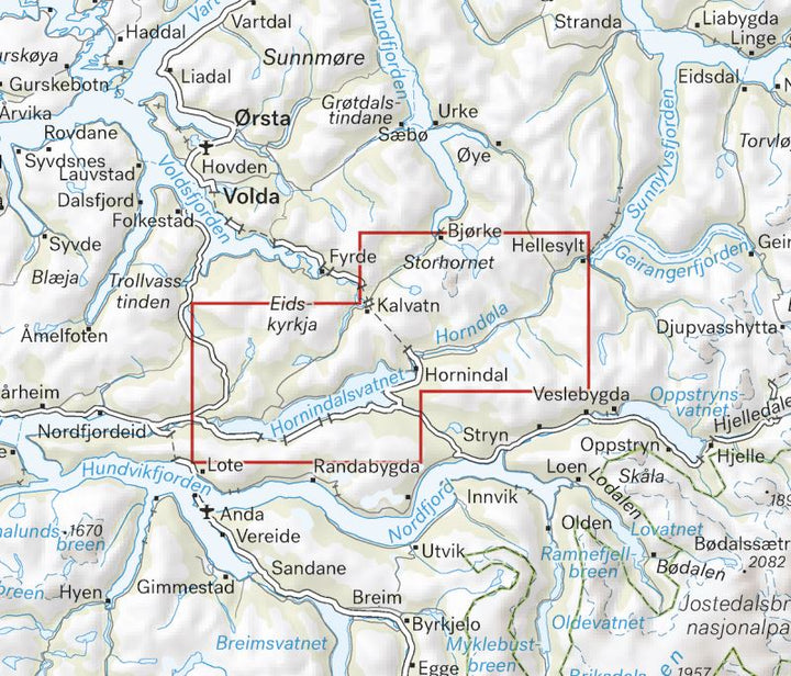 Carte de randonnée en montagne - Hornindal (Norvège) | Calazo - Høyfjellskart carte de randonnée Calazo