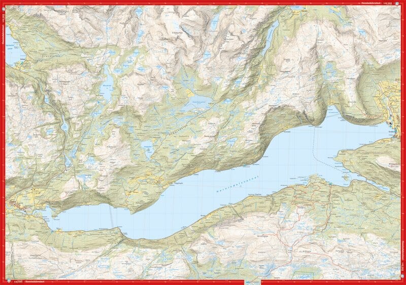 Carte de randonnée en montagne - Hornindal (Norvège) | Calazo - Høyfjellskart carte de randonnée Calazo