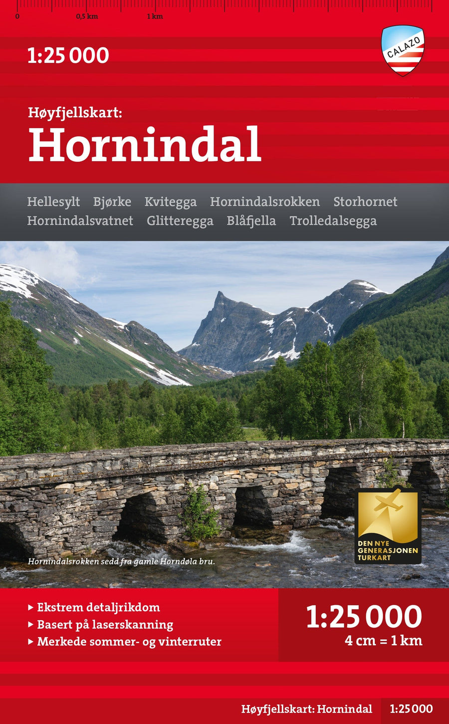 Carte de randonnée en montagne - Hornindal (Norvège) | Calazo - Høyfjellskart carte pliée Calazo 