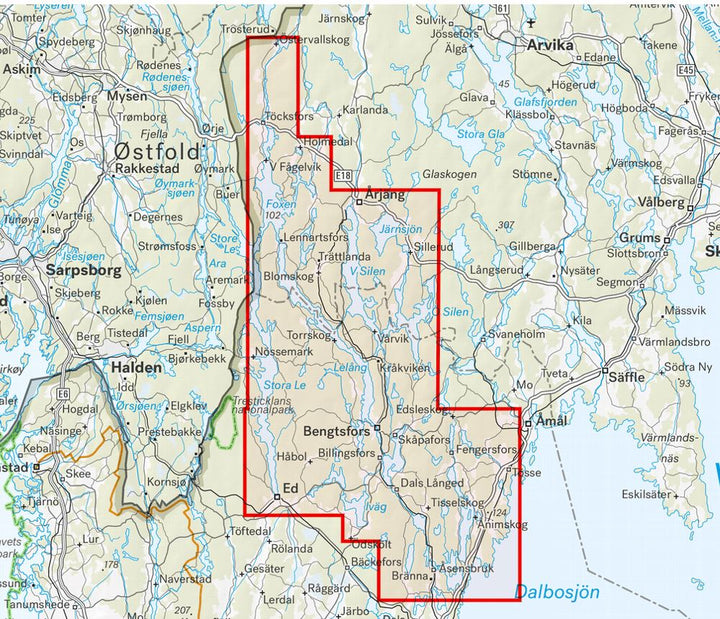 Carte de randonnée et d'activités nautiques - Dalslands kanal (Suède) | Calazo - 1/50 000 carte pliée Calazo 
