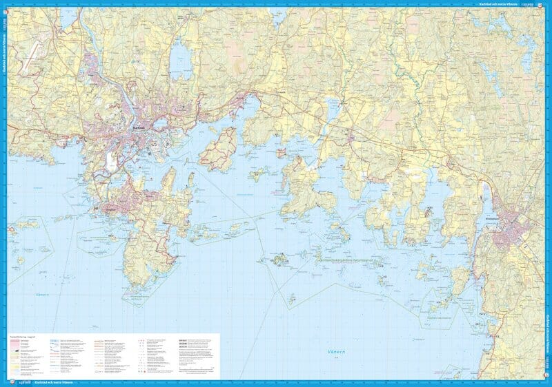 Carte de randonnée et d'activités nautiques - Karlstad & Värmlandsskärgården (Suède) | Calazo - 1/50 000 carte de randonnée Calazo