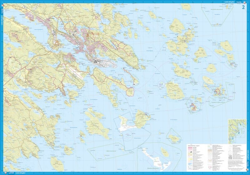 Carte de randonnée et d'activités nautiques - Luleå & Piteå skärgård (Suède) | Calazo - 1/50 000 carte de randonnée Calazo