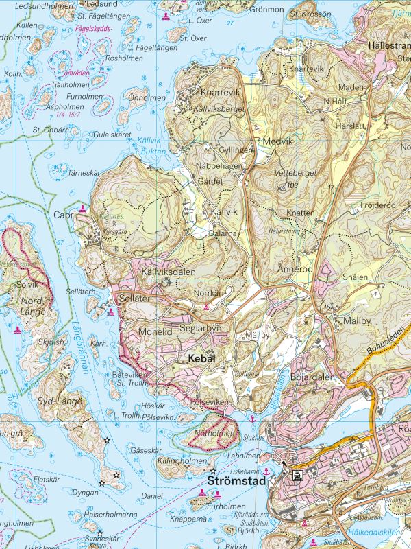 Carte de randonnée et d'activités nautiques - Norra Bohuslän (Suède) | Calazo - 1/50 000 carte de randonnée Calazo