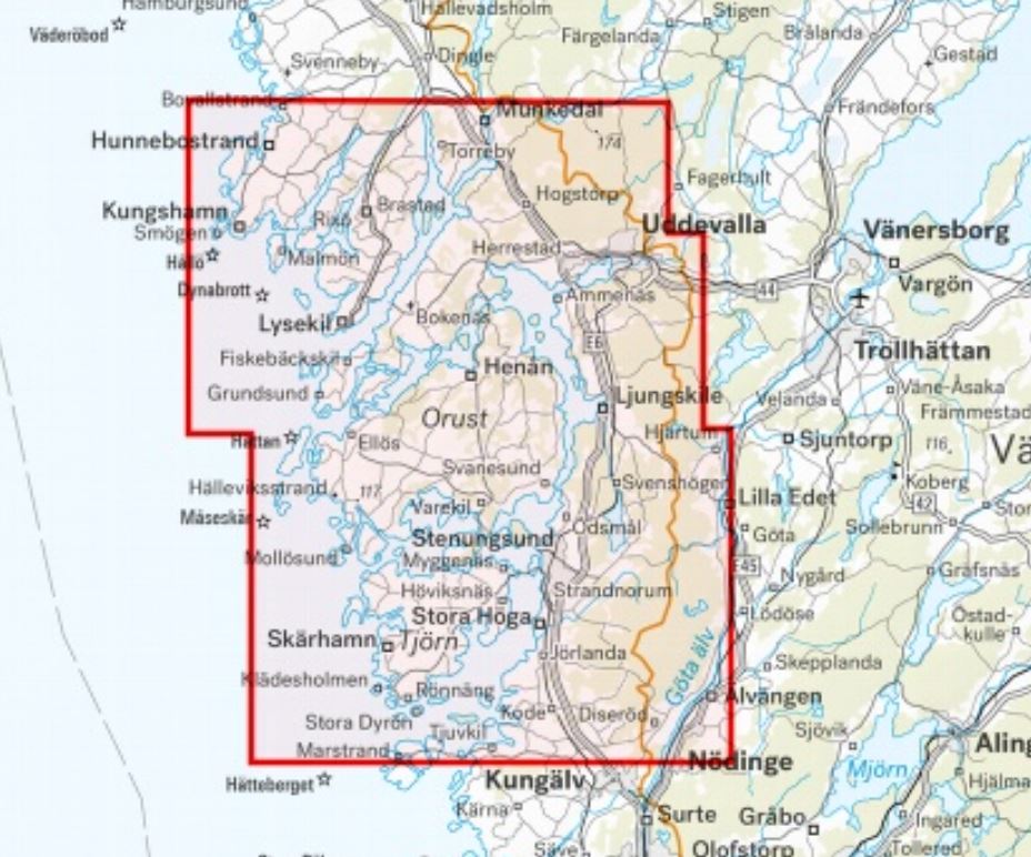 Carte de randonnée et d'activités nautiques - Södra Bohuslän (Suède) | Calazo - 1/50 000 carte pliée Calazo 