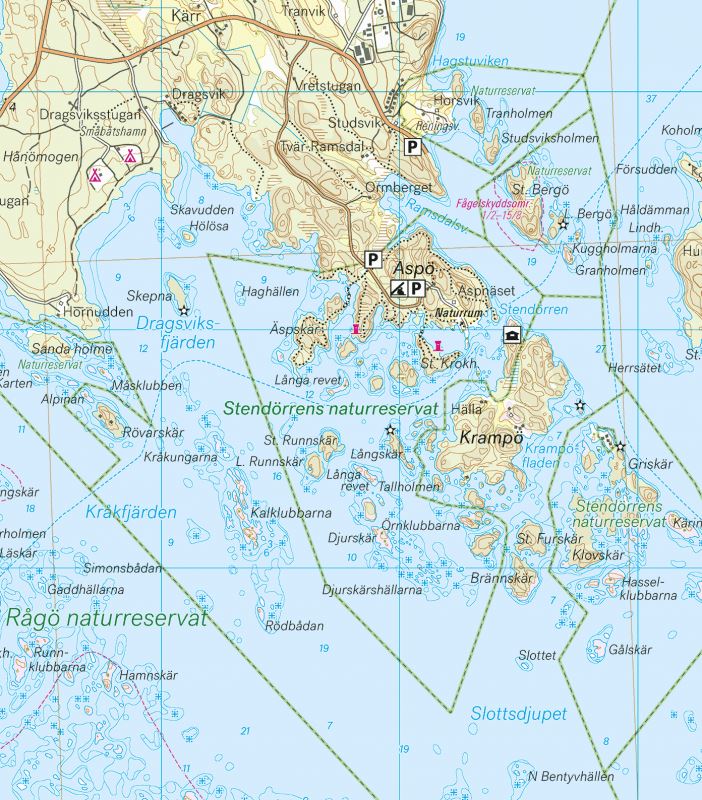 Carte de randonnée et d'activités nautiques - Sörmlands skärgård (Suède) | Calazo - 1/50 000 carte de randonnée Calazo
