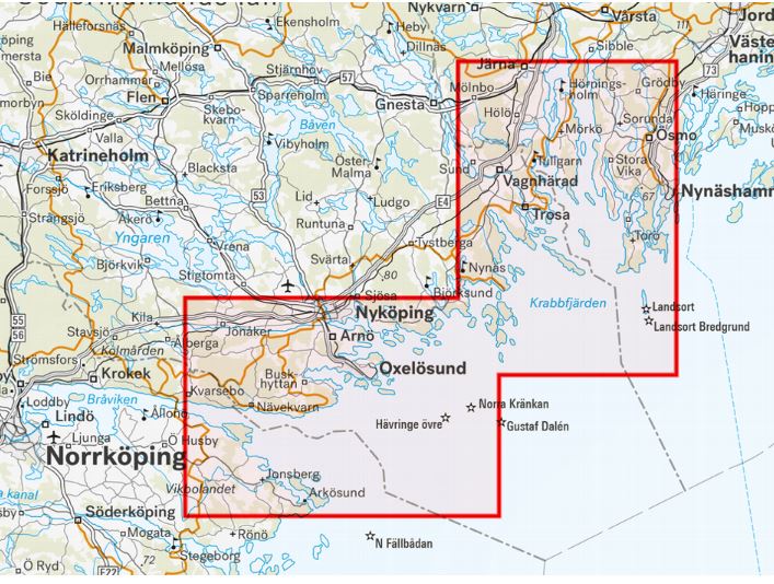 Carte de randonnée et d'activités nautiques - Sörmlands skärgård (Suède) | Calazo - 1/50 000 carte de randonnée Calazo