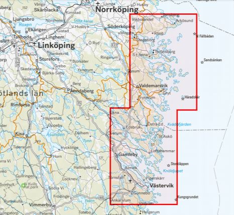 Carte de randonnée et d'activités nautiques - St Anna & Gryts skärgårdar (Suède) | Calazo - 1/50 000 carte de randonnée Calazo
