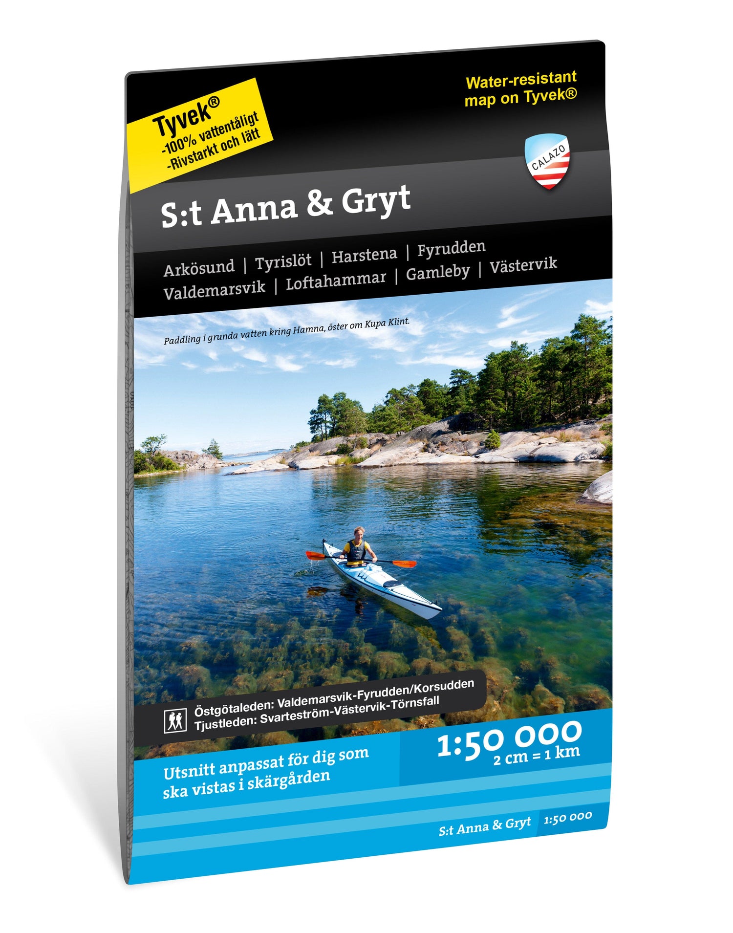 Carte de randonnée et d'activités nautiques - St Anna & Gryts skärgårdar (Suède) | Calazo - 1/50 000 carte de randonnée Calazo Default Title