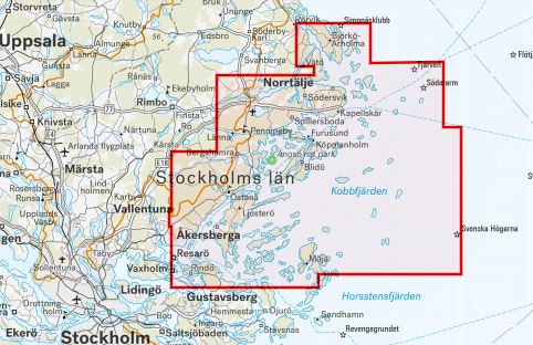 Carte de randonnée et d'activités nautiques - Stockholms skärgård - Norra (Suède) | Calazo - 1/50 000 carte de randonnée Calazo