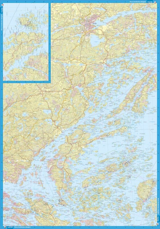 Carte de randonnée et d'activités nautiques - Stockholms skärgård - Norra (Suède) | Calazo - 1/50 000 carte de randonnée Calazo