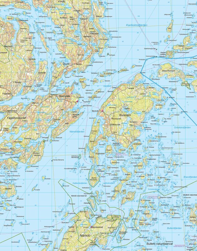 Carte de randonnée et d'activités nautiques - Stockholms skärgård - Södra (Suède) | Calazo - 1/50 000 carte de randonnée Calazo