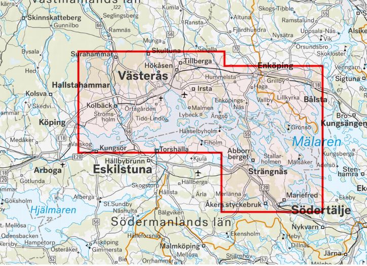 Carte de randonnée et d'activités nautiques - Västra Mälaren (Suède) | Calazo - 1/50 000 carte de randonnée Calazo