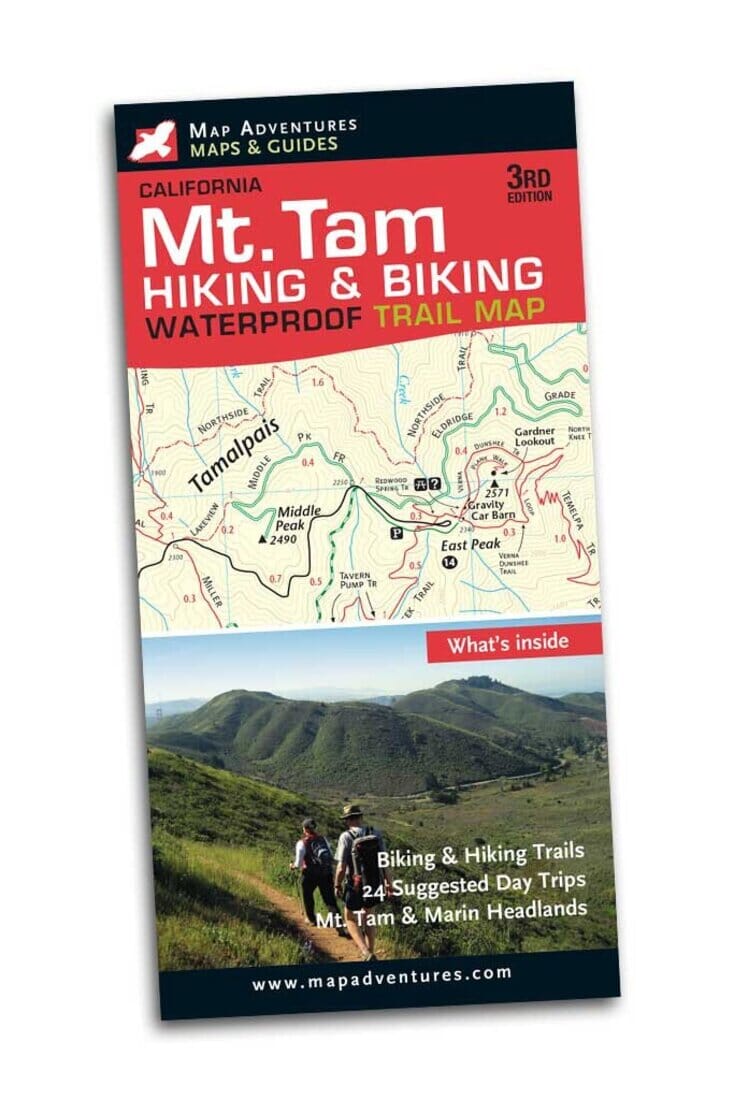 Carte de randonnée et de cyclisme du Mt. Tam | Map Adventures carte pliée Map Adventures 