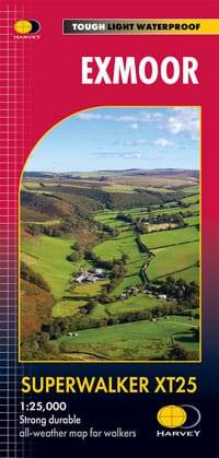 Carte de randonnée - Exmoor XT25 | Harvey Maps - Superwalker maps carte de randonnée Harvey Maps