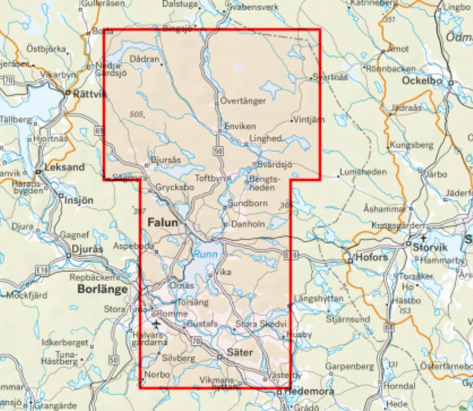 Carte de randonnée - Falun Runn (Suède) | Calazo carte de randonnée Calazo