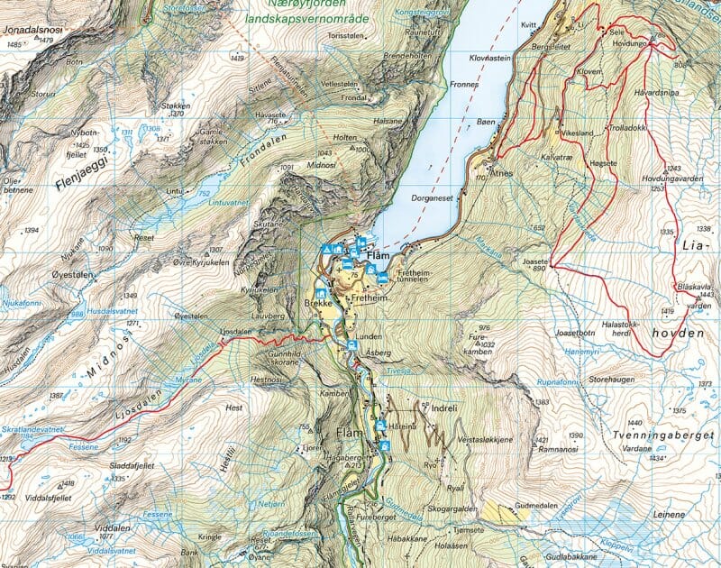 Carte de randonnée - Finse, Hallingskarvet & Aurlandsdalen (Norvège) | Calazo - 1/50 000 carte pliée Calazo 