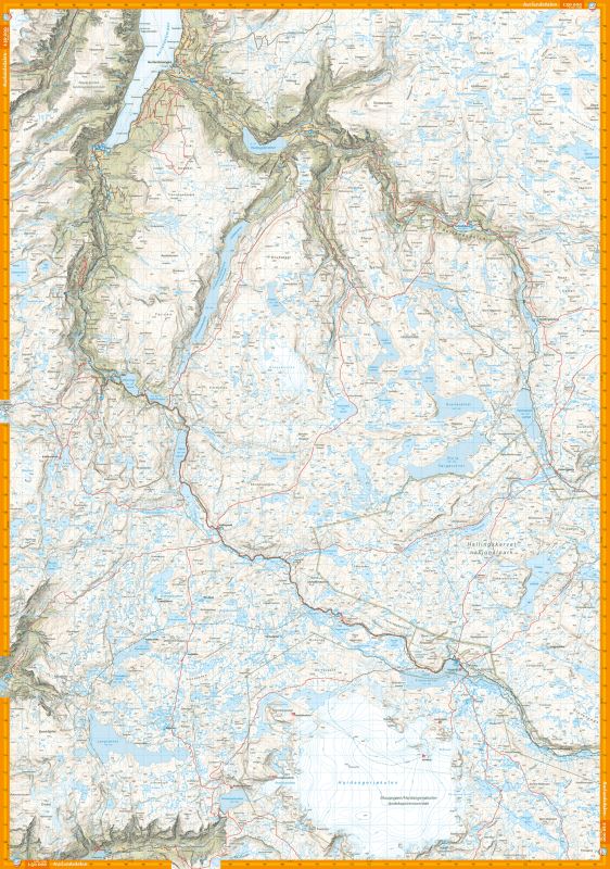Carte de randonnée - Finse, Hallingskarvet & Aurlandsdalen (Norvège) | Calazo - 1/50 000 carte de randonnée Calazo