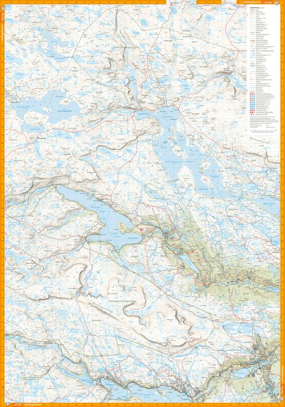 Carte de randonnée - Finse, Hallingskarvet & Aurlandsdalen (Norvège) | Calazo - 1/50 000 carte de randonnée Calazo