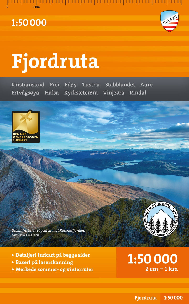 Carte de randonnée - Fjordruta (Norvège) | Calazo - 1/50 000 carte pliée Calazo 