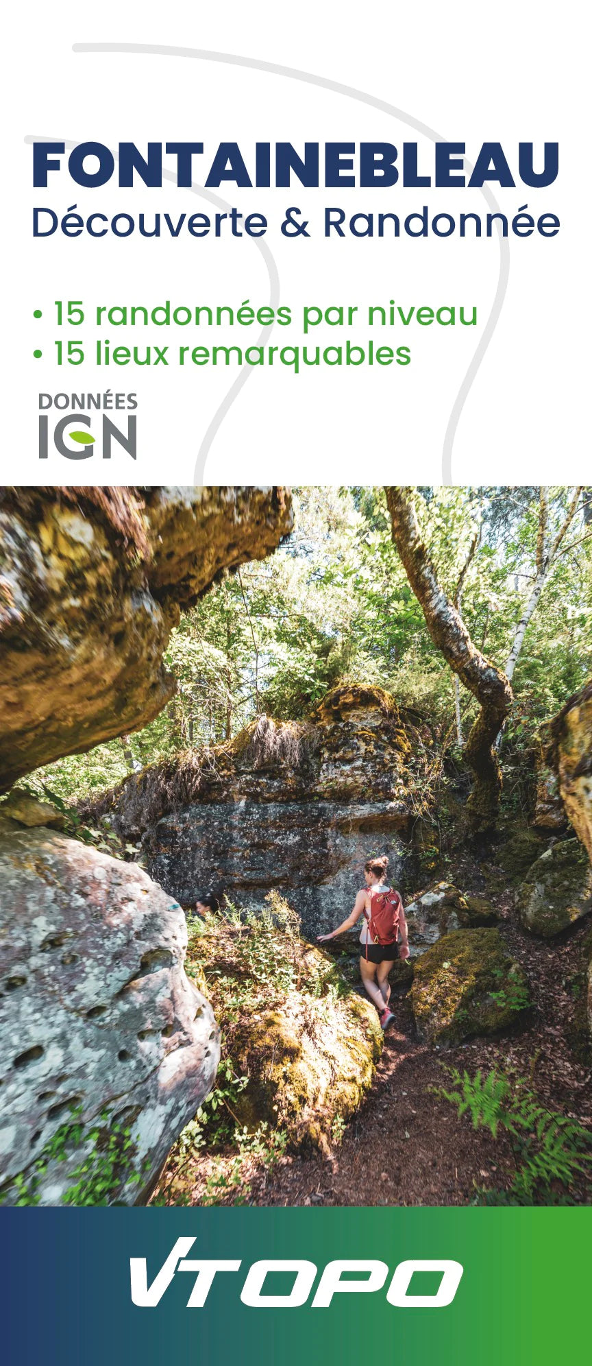 Carte de randonnée - Fontainebleau : découverte & randonnée | VTOPO carte de randonnée VTOPO