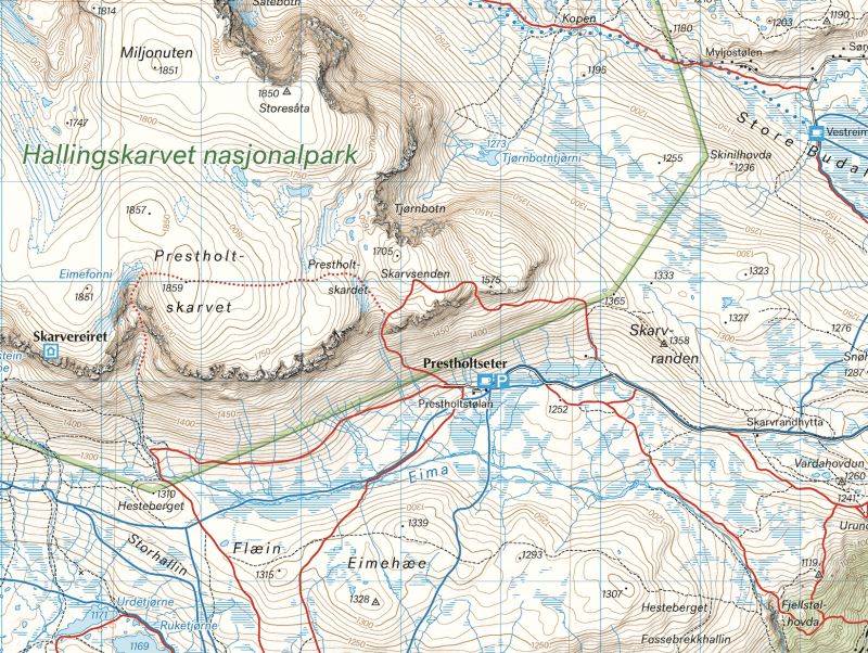 Carte de randonnée - Geilo Gol (Norvège) | Calazo - 1/50 000 carte de randonnée Calazo
