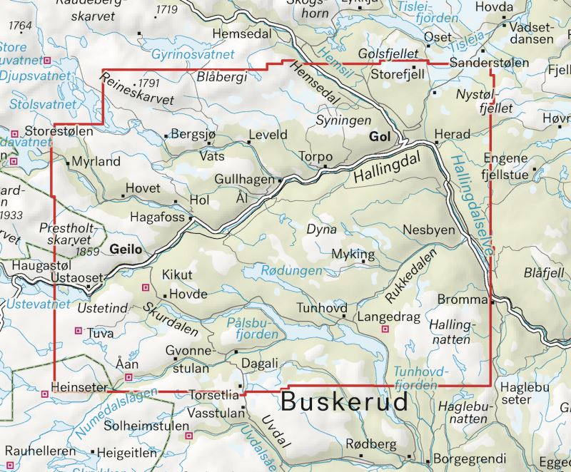 Carte de randonnée - Geilo Gol (Norvège) | Calazo - 1/50 000 carte de randonnée Calazo