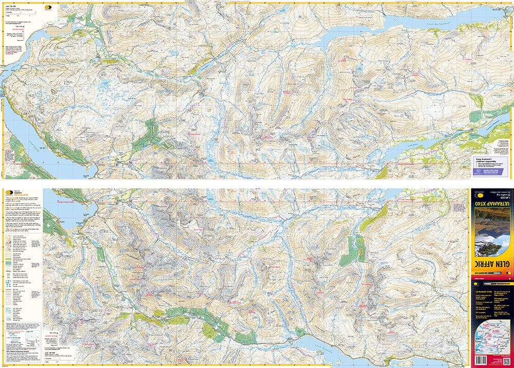 Carte de randonnée - Glen Affric XT40 | Harvey Maps - Ultramap carte de randonnée Harvey Maps 