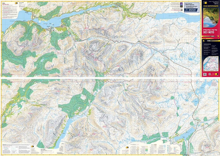 Carte de randonnée - Glen Coe, Glen Etive & Black Mount XT25 | Harvey Maps - Superwalker maps carte de randonnée Harvey Maps 
