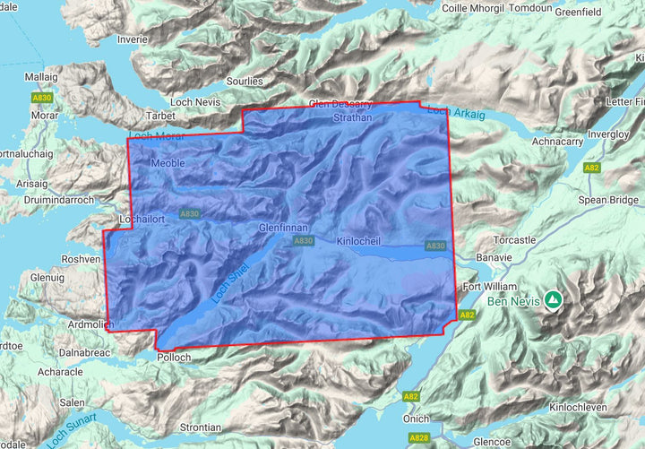 Carte de randonnée - Glenfinnan, Moidart & Gulvain XT25 | Harvey Maps - Superwalker maps carte de randonnée Harvey Maps 