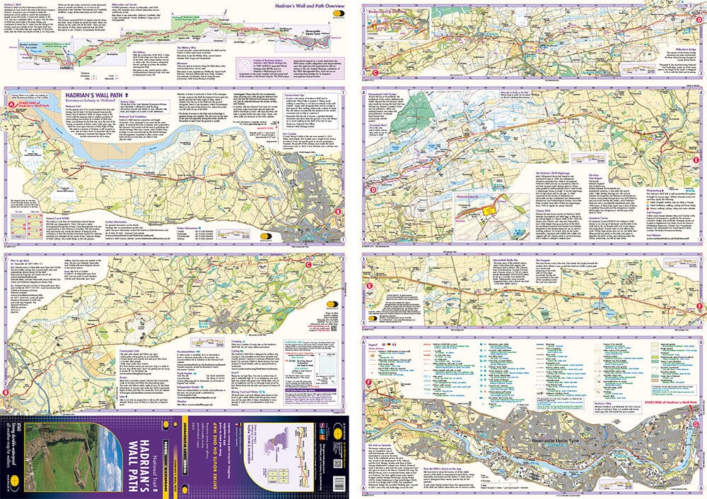 Carte de randonnée - Hadrian's Wall Path XT40 | Harvey Maps - National Trail maps carte de randonnée Harvey Maps 