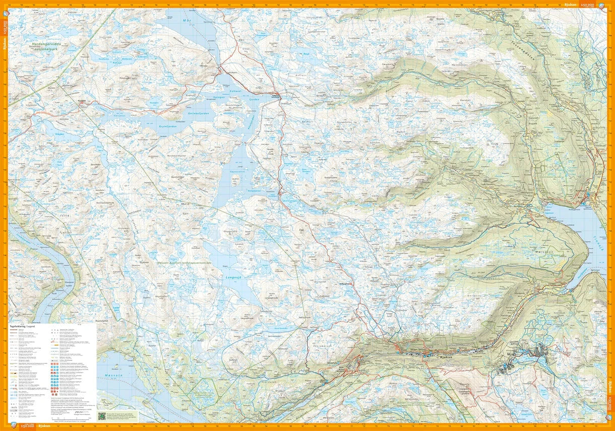 Carte de randonnée - Hardangervidda Est, Rjukan & Gaustatoppen | Calazo - 1:50 000 carte de randonnée Calazo 