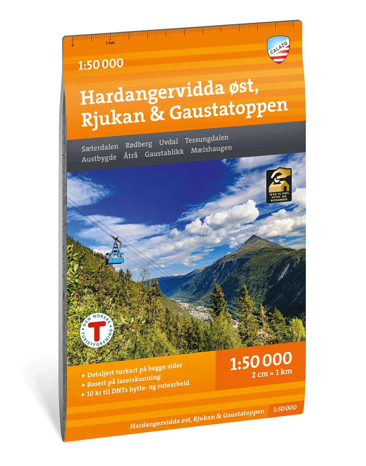 Carte de randonnée - Hardangervidda Est, Rjukan & Gaustatoppen | Calazo - 1:50 000 carte de randonnée Calazo 