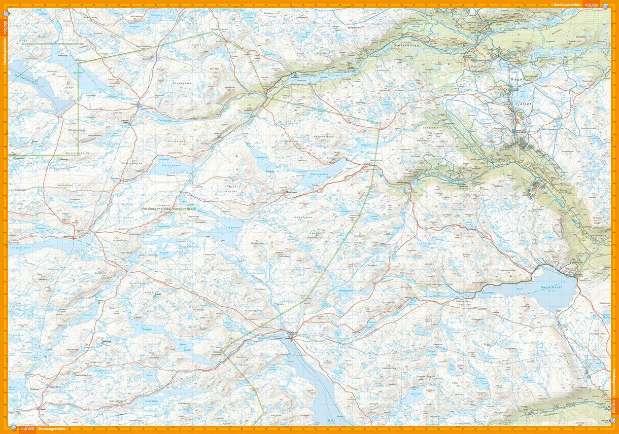 Carte de randonnée - Hardangervidda Est, Rjukan & Gaustatoppen | Calazo - 1:50 000 carte de randonnée Calazo 