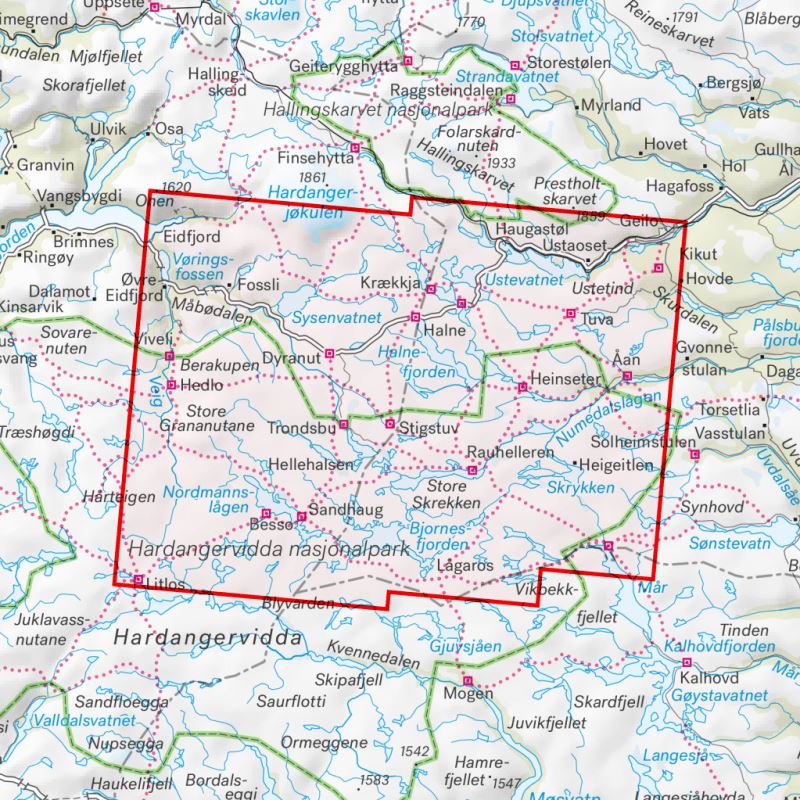 Carte de randonnée - Hardangervidda nord (Norvège) | Calazo - 1/50 000 carte pliée Calazo 