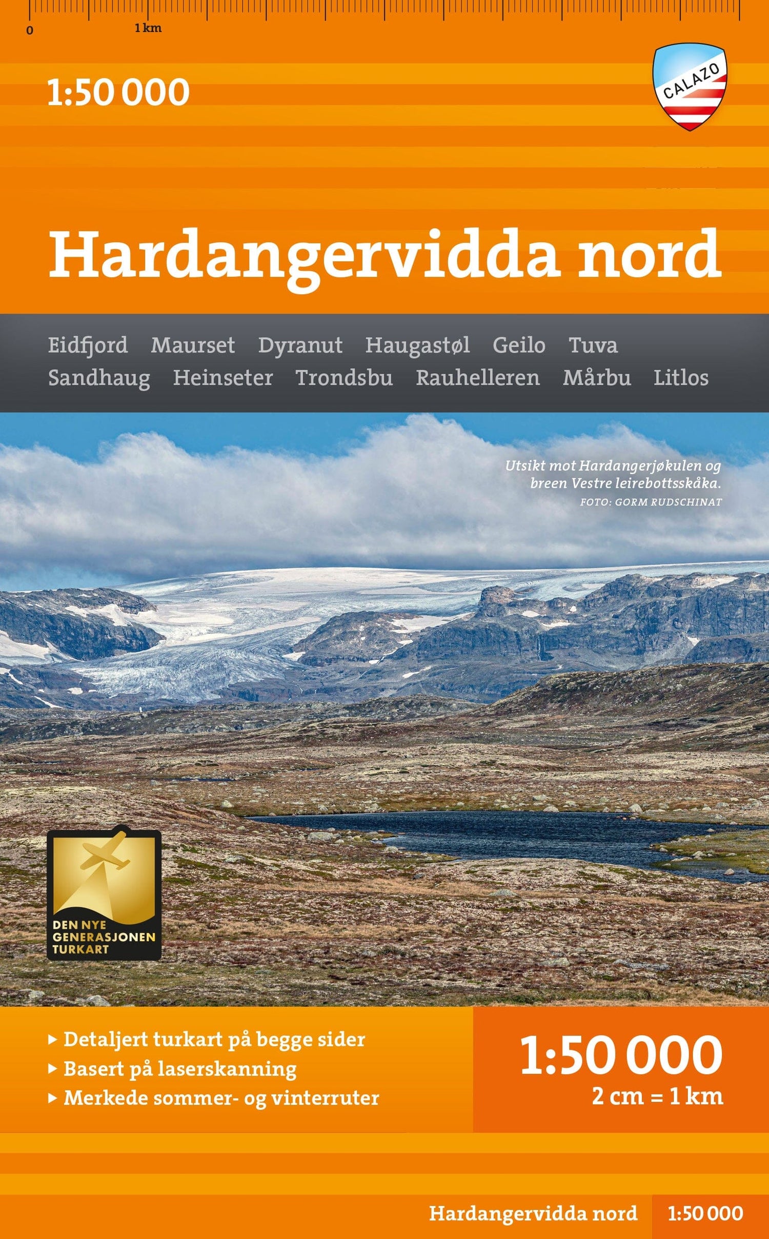 Carte de randonnée - Hardangervidda nord (Norvège) | Calazo - 1/50 000 carte de randonnée Calazo Default Title