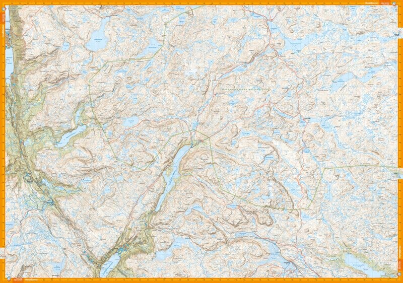 Carte de randonnée - Hardangervidda sør (Norvège) | Calazo - 1/50 000 carte de randonnée Calazo