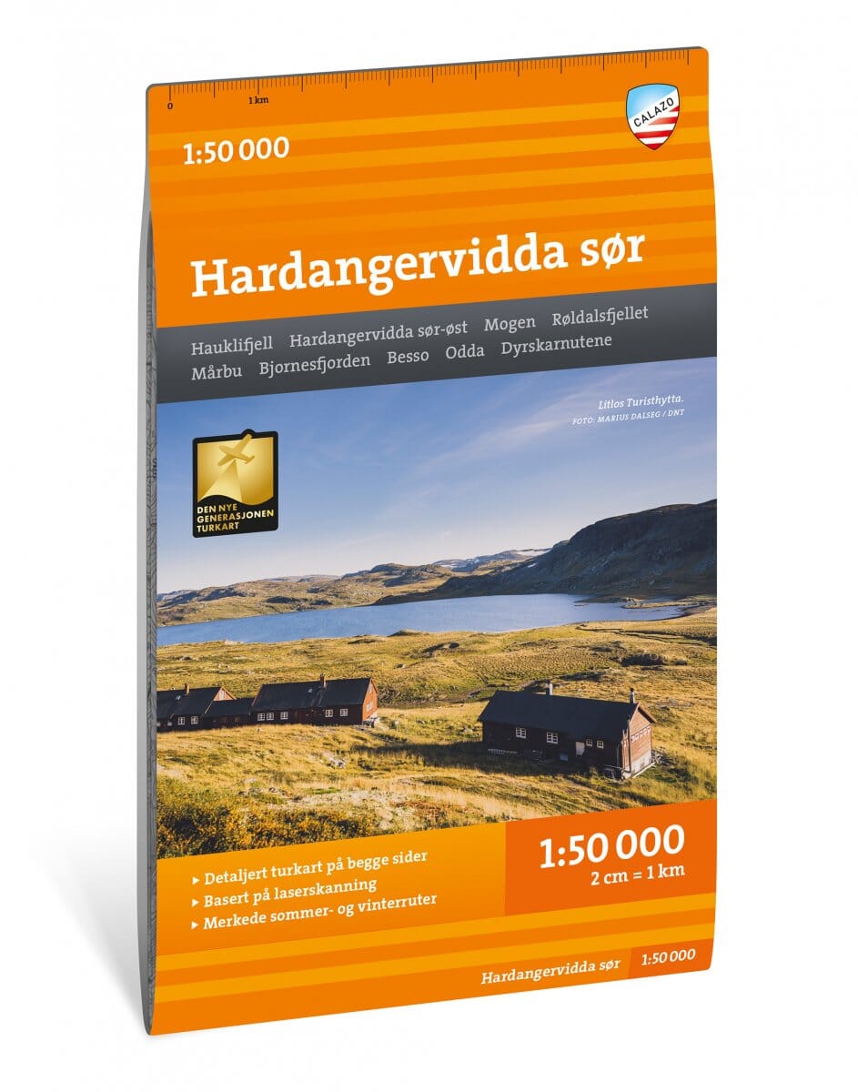 Carte de randonnée - Hardangervidda sør (Norvège) | Calazo - 1/50 000 carte de randonnée Calazo