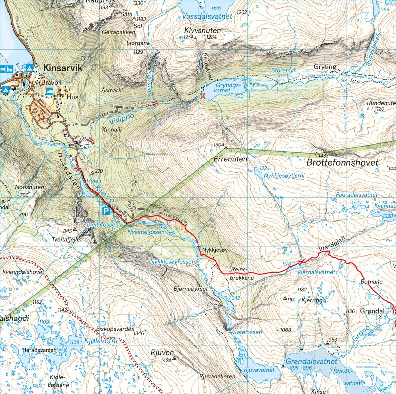 Carte de randonnée - Hardangervidda vest, Trolltunga & Folgefonna (Norvège) | Calazo - 1/50 000 carte pliée Calazo 
